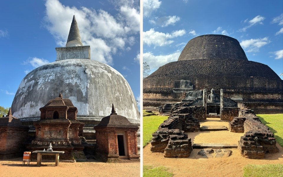Dagabas and temples within Polonnaruwa Ancient City.