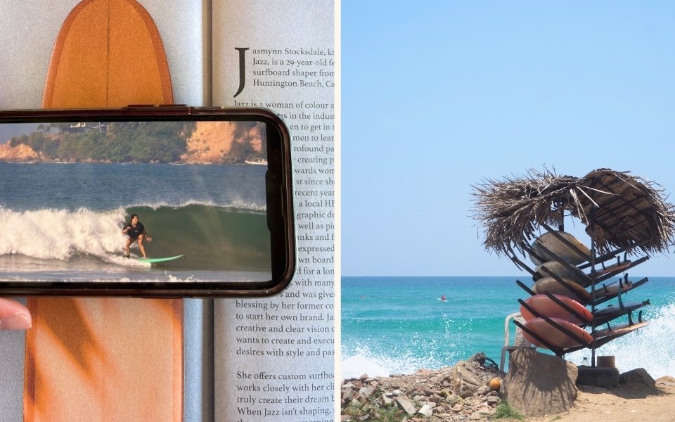 Surfing and coastal activities in Ahangama, Sri Lanka.